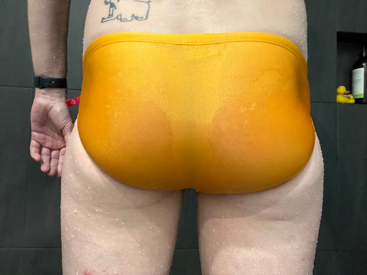 Customer photo review of Men Sexy Pouch Solid Bikini Swim Briefs
