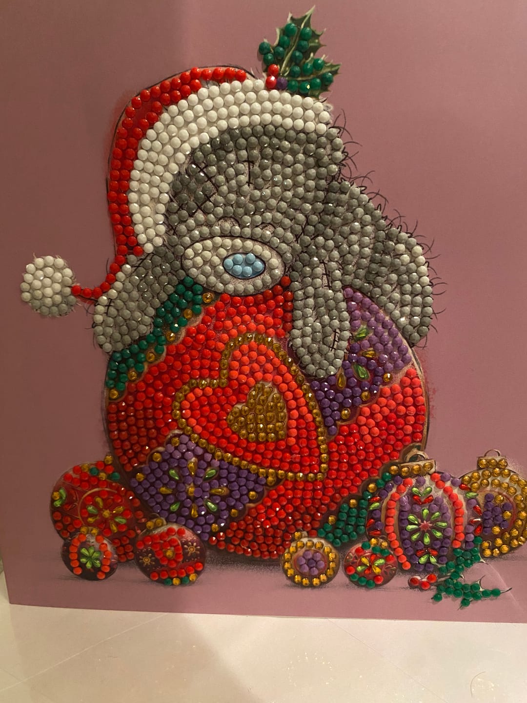 Customer photo review of "Season Sparkle" Tatty Teddy Crystal Art Card