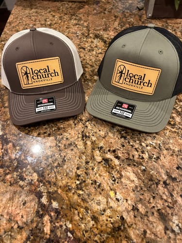 Customer photo review of Premium Custom Leather Patch Hats (Wholesale)