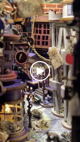 Customer video review of Magic Night Alley DIY Book Nook Shelf Insert