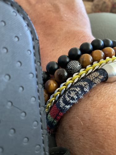 Customer photo review of Silver Woven Chain Bracelet in Yellow