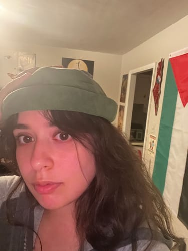 Customer photo review of The Suede Skully A-rag (Mauve)