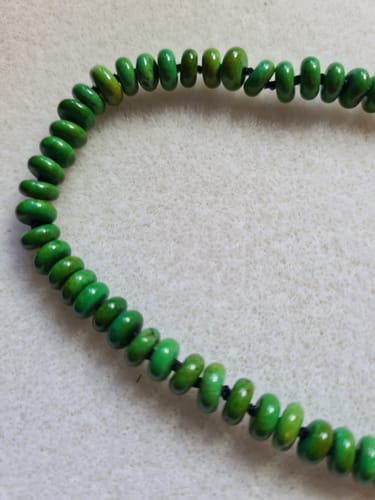 Customer photo review of 14.5" 3x6mm dark green howlite turquoise rondelle/wheel beads