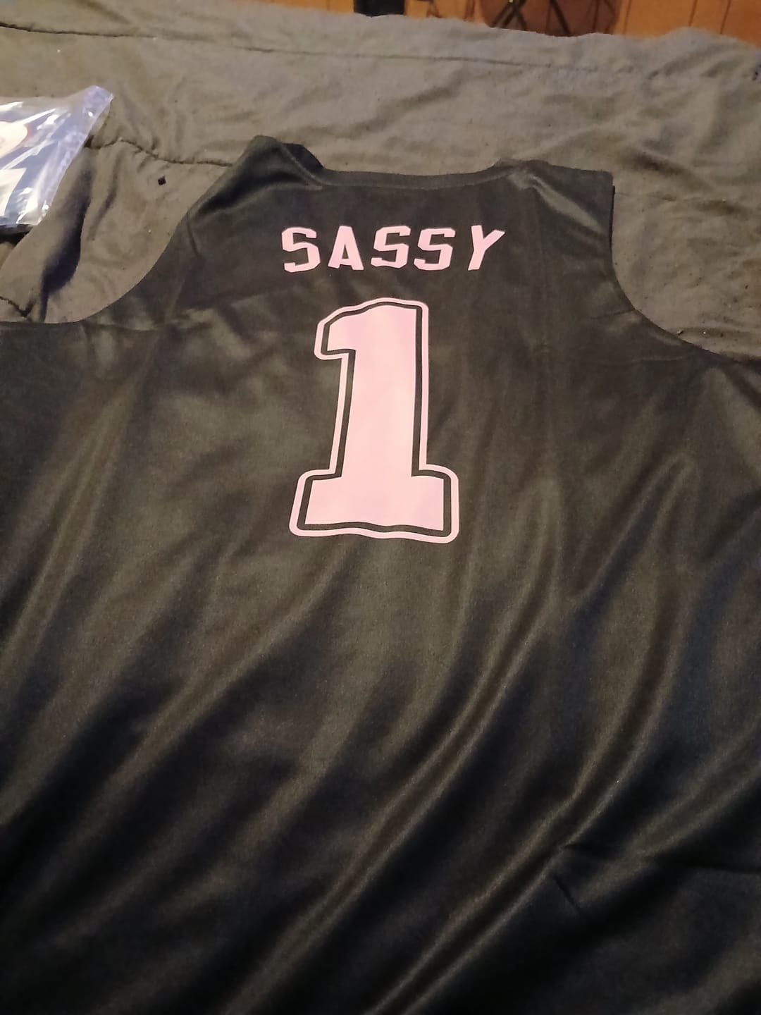 Customer photo review of Custom Black Pink Double Side Tops Athletic Basketball Jersey