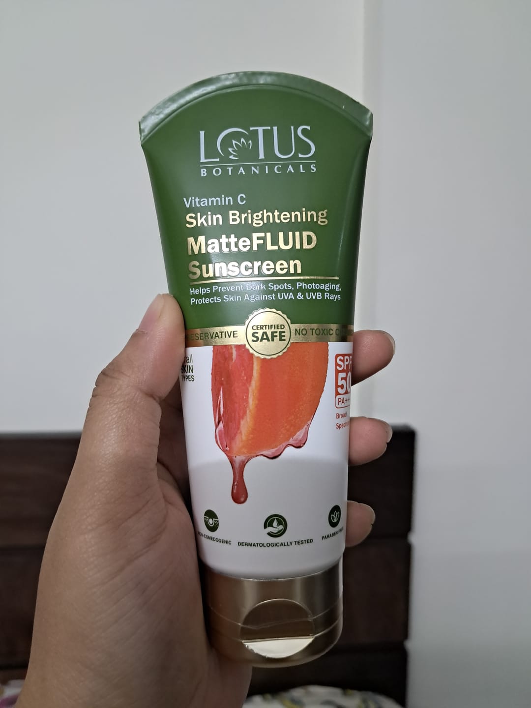 Customer photo review of Vitamin C Skin Brightening MatteFLUID Sunscreen | SPF 50 | PA+++