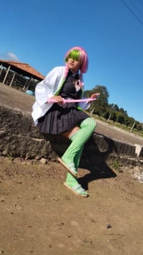 Customer photo review of Demon Slayer Mitsuri Kanroji Love Hashira Cosplay & Halloween Costume