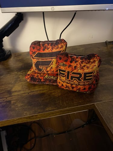 Customer photo review of 2024 Fire Assault Cornhole Bags - Set of 4