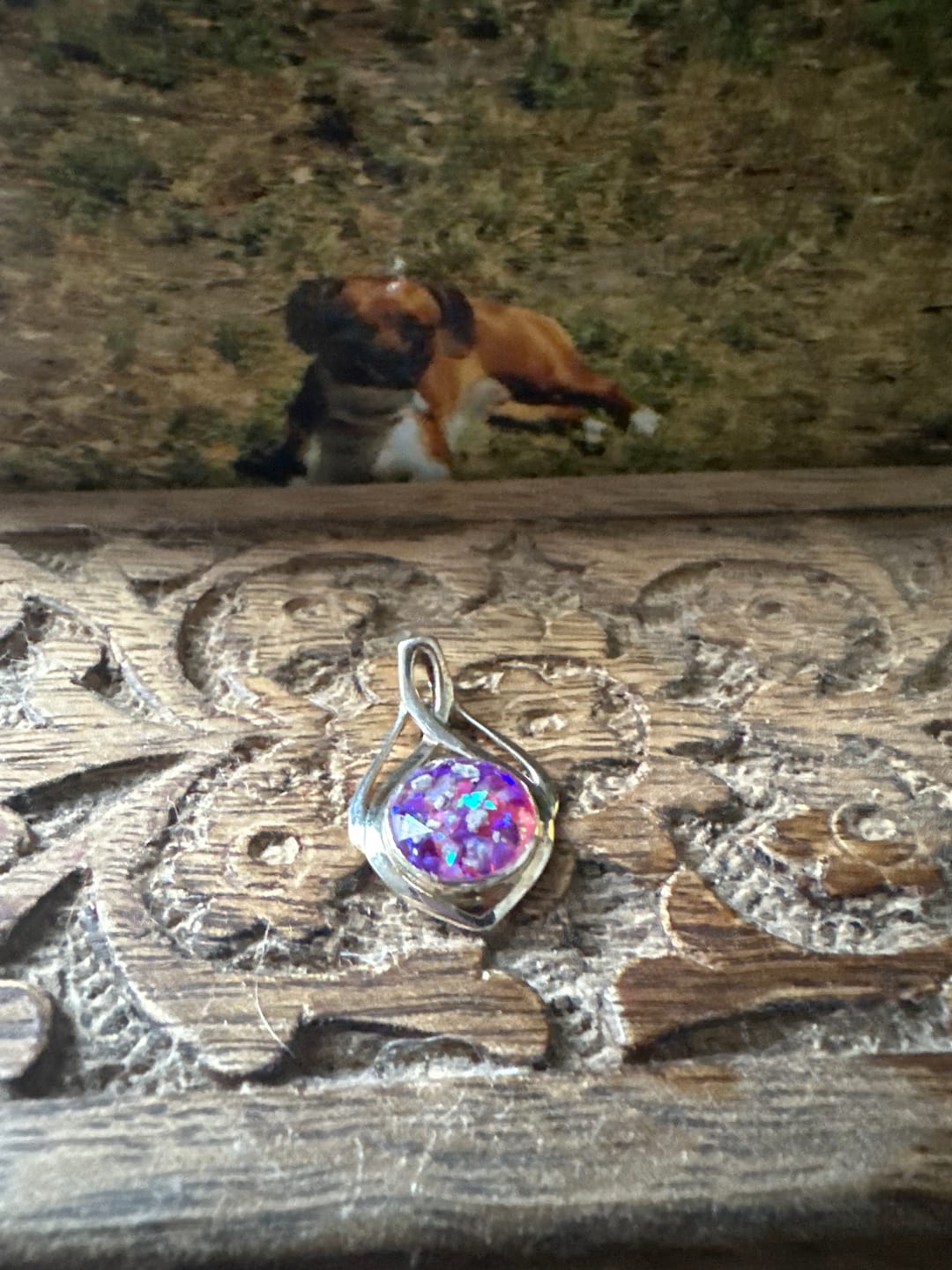 Customer photo review of Celtic Drop Cremation Pendant