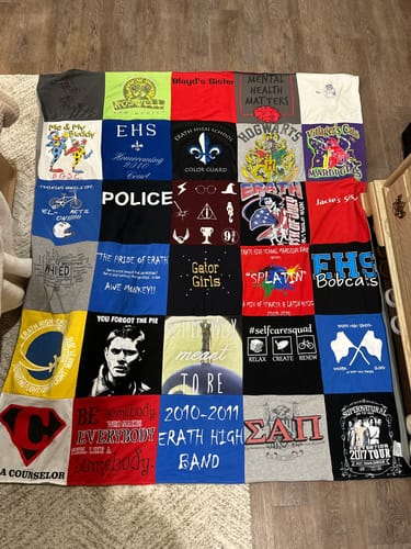 T-shirt quilt featuring fhs bobcats by Ashley from LA