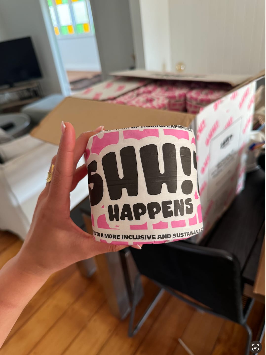 Customer photo review of 100% Recycled Premium Toilet Paper - Double length Aussie made rolls