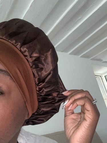 Customer photo review of Brown Silky Bonnet