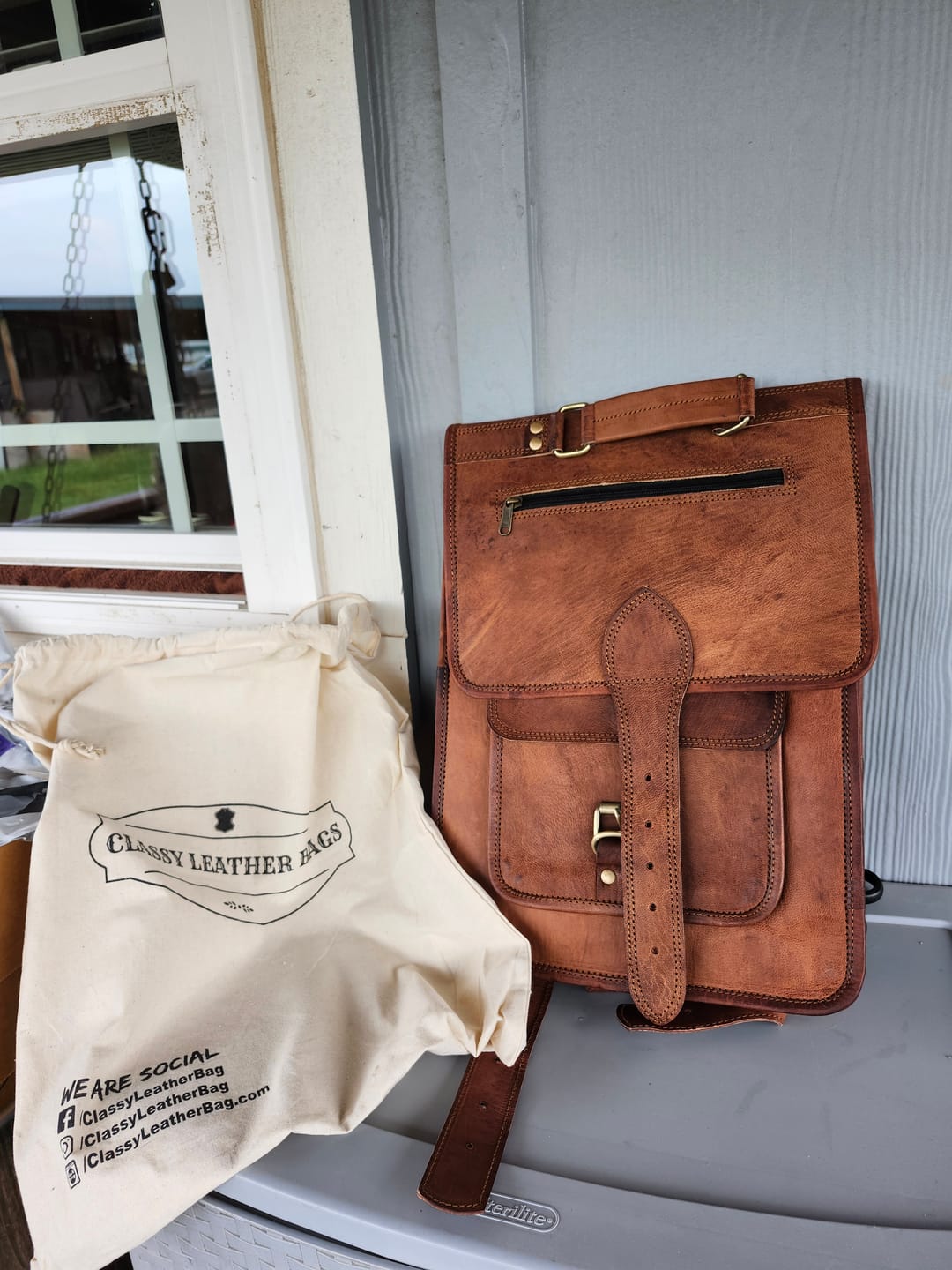 Customer photo review of The Hughes Rustic Backpack