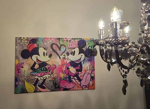 Customer photo review of Leinwandbild Micki und Mini Pop Art Querformat