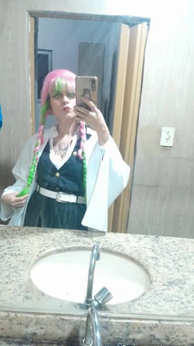 Customer photo review of Demon Slayer Mitsuri Kanroji Love Hashira Cosplay & Halloween Costume