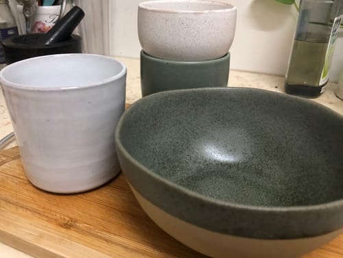 Customer photo review of ספל מאצ'ה וקפוצ׳ינו 220 מ"ל | קרמיקה פורטוגלית בעיצוב טבעי