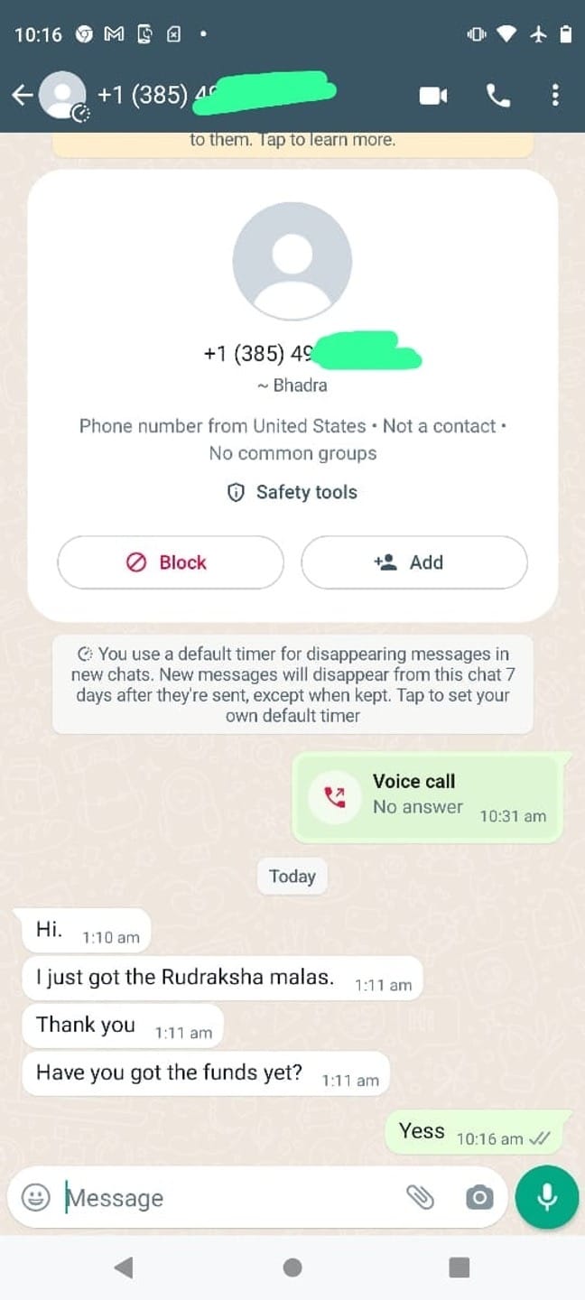 Customer photo review of Nepali Indrani Siddha Mala (Customizable)
