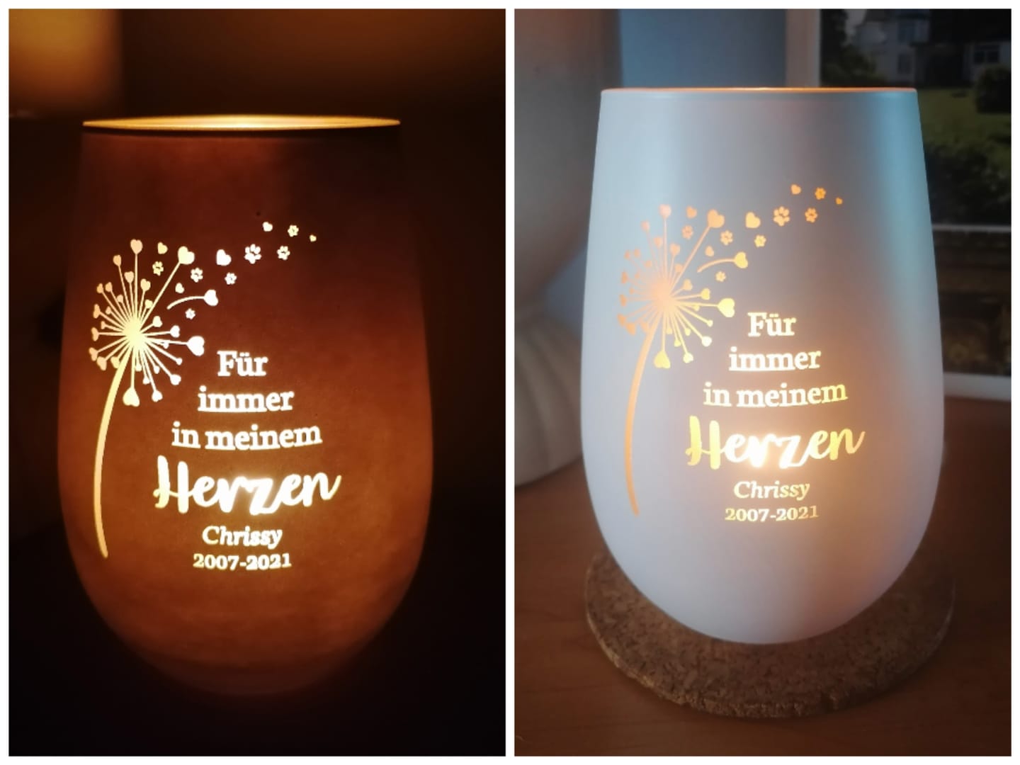 Customer photo review of Für immer im Herzen - Individuelles Trauerlicht