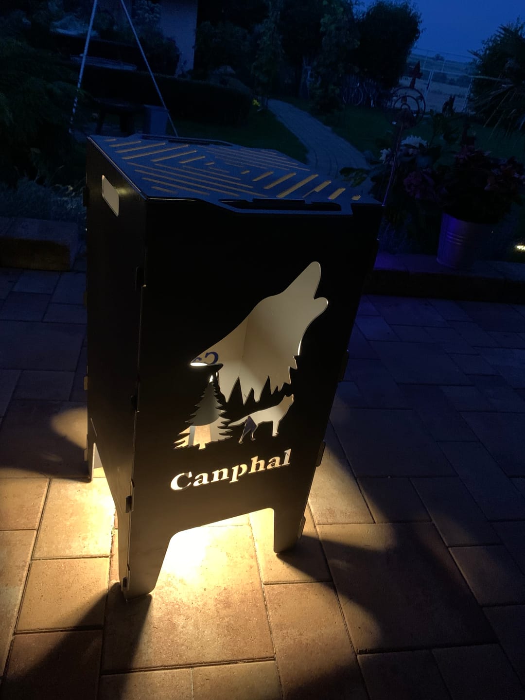 Customer photo review of Feuertonne Wolf aus edlem Stahl