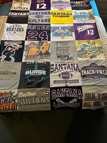 T-shirt quilt featuring santana sultans by Taylor from CA