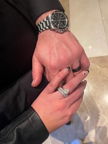 Customer photo review of Coralia 0.5Ct Moissanite 925 Sterling Silver Eternity Band Ring