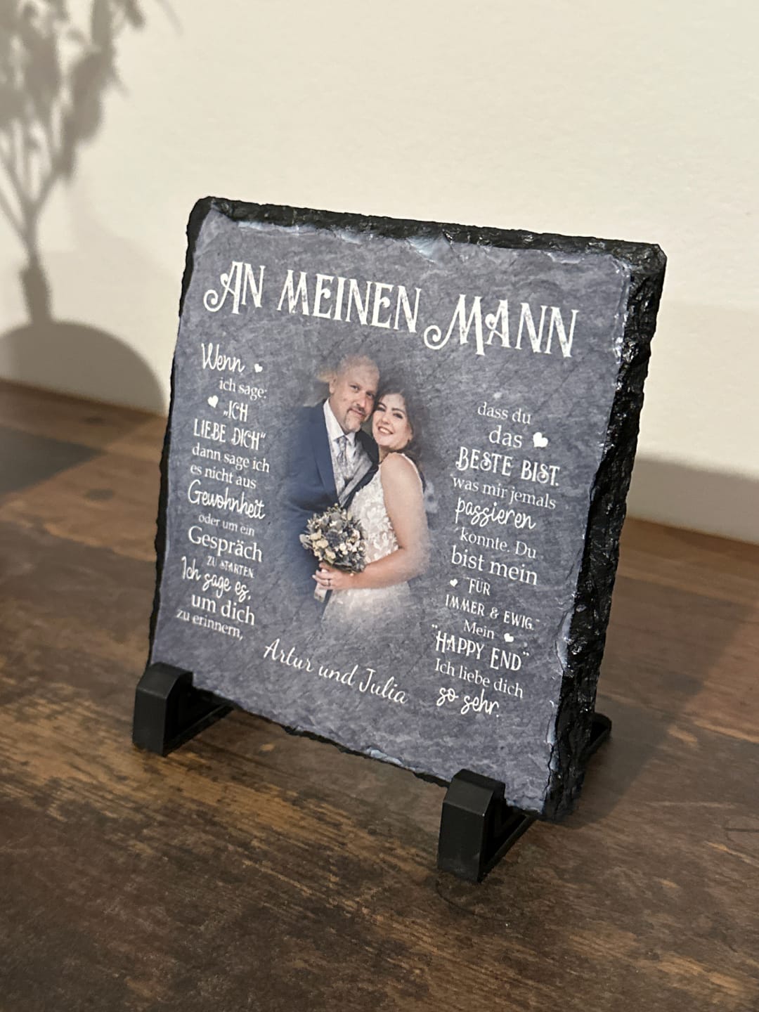 Customer photo review of An meinen Schatz - Paar-Schieferplatte