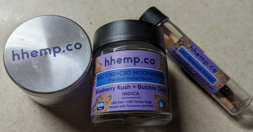 Customer photo review of hhemp.co HHC Moonrock Flower - Blueberry Kush+Bubble Gum (INDICA)