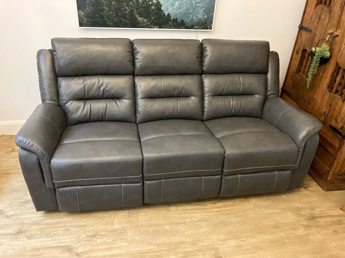 Customer photo review of Turin 3 Seater Leather Recliner Sofa - Grey