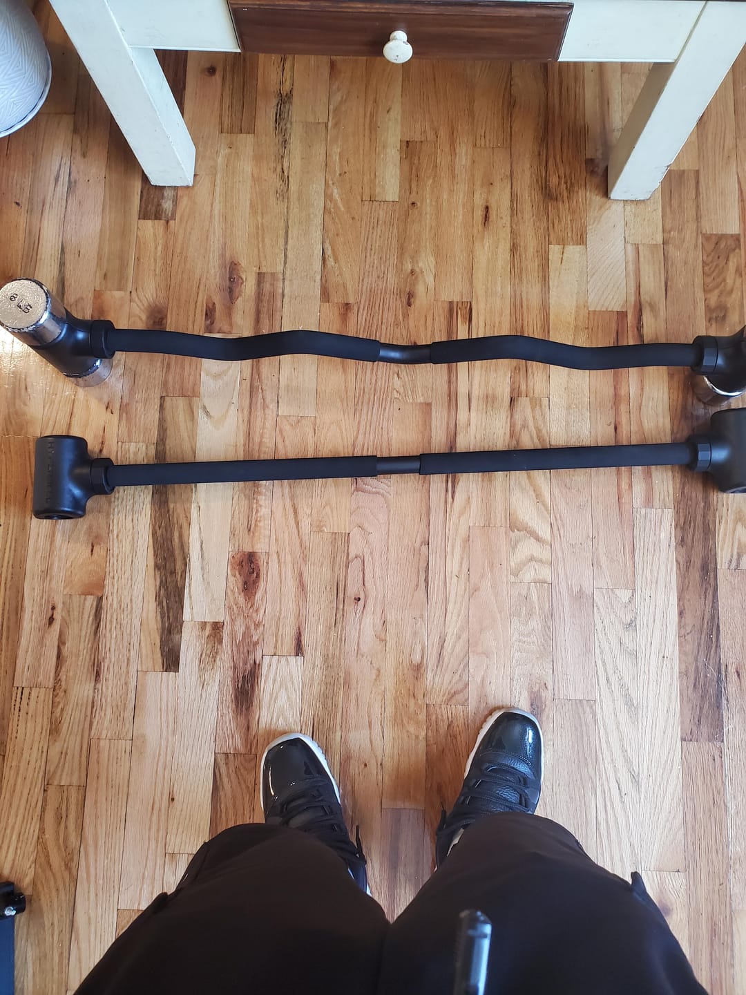 Customer photo review of Hyperbell Bundle: Bar, EZ Curl, Kettlebell, Pad