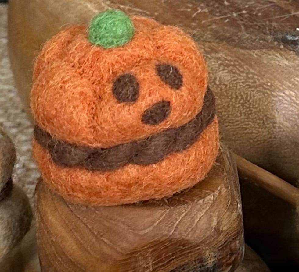 Customer photo review of Felt Pumpkin Cream Puff for Halloween