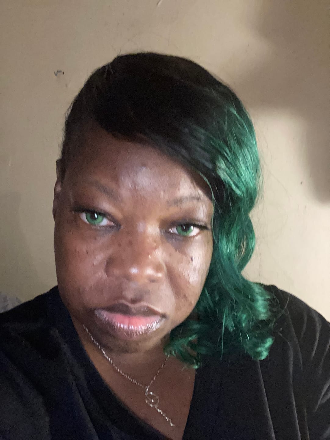 Customer photo review of Vega Bright Forest Green Prescription Colored Contact Lenses
