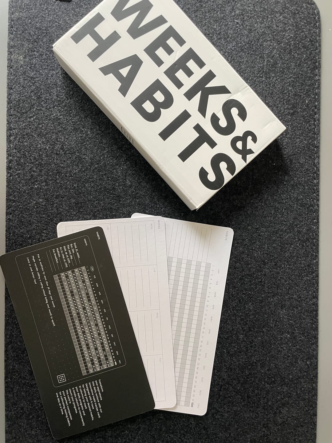 Customer photo review of Weeks & Habits Cards