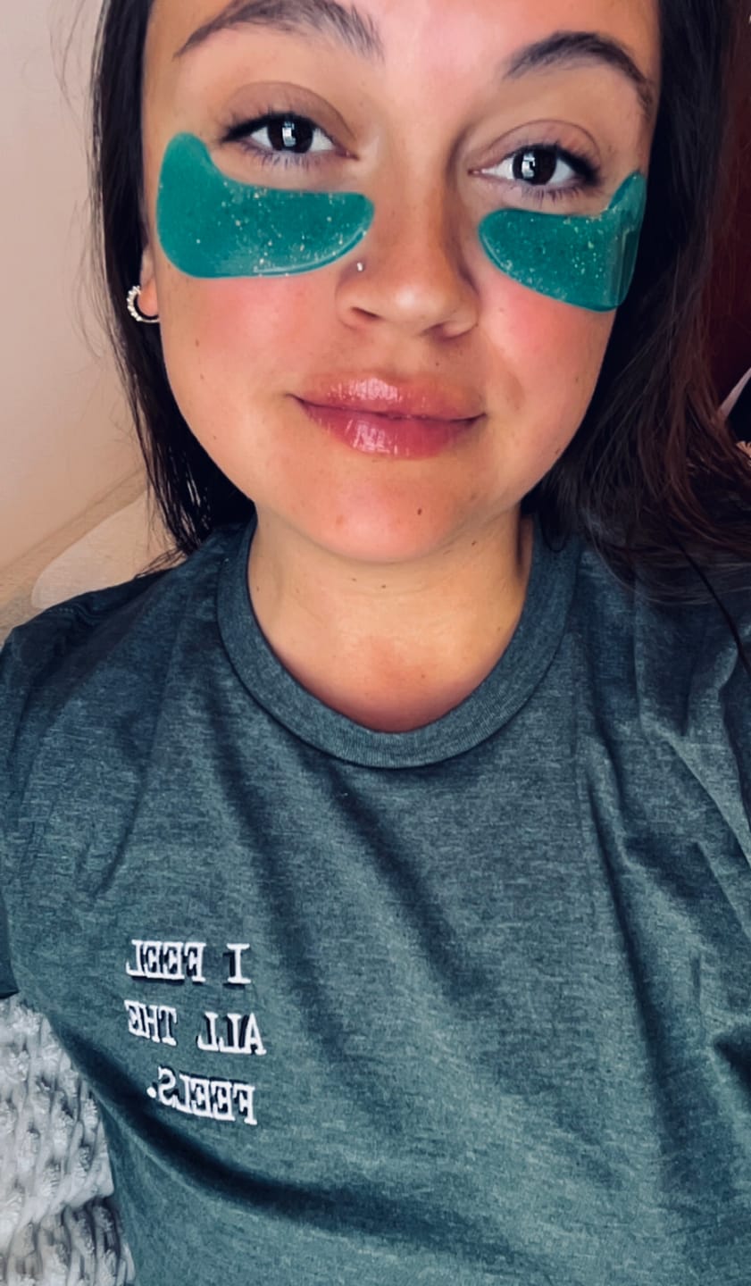 Customer photo review of I Feel All The Feels Embroidered T-Shirt