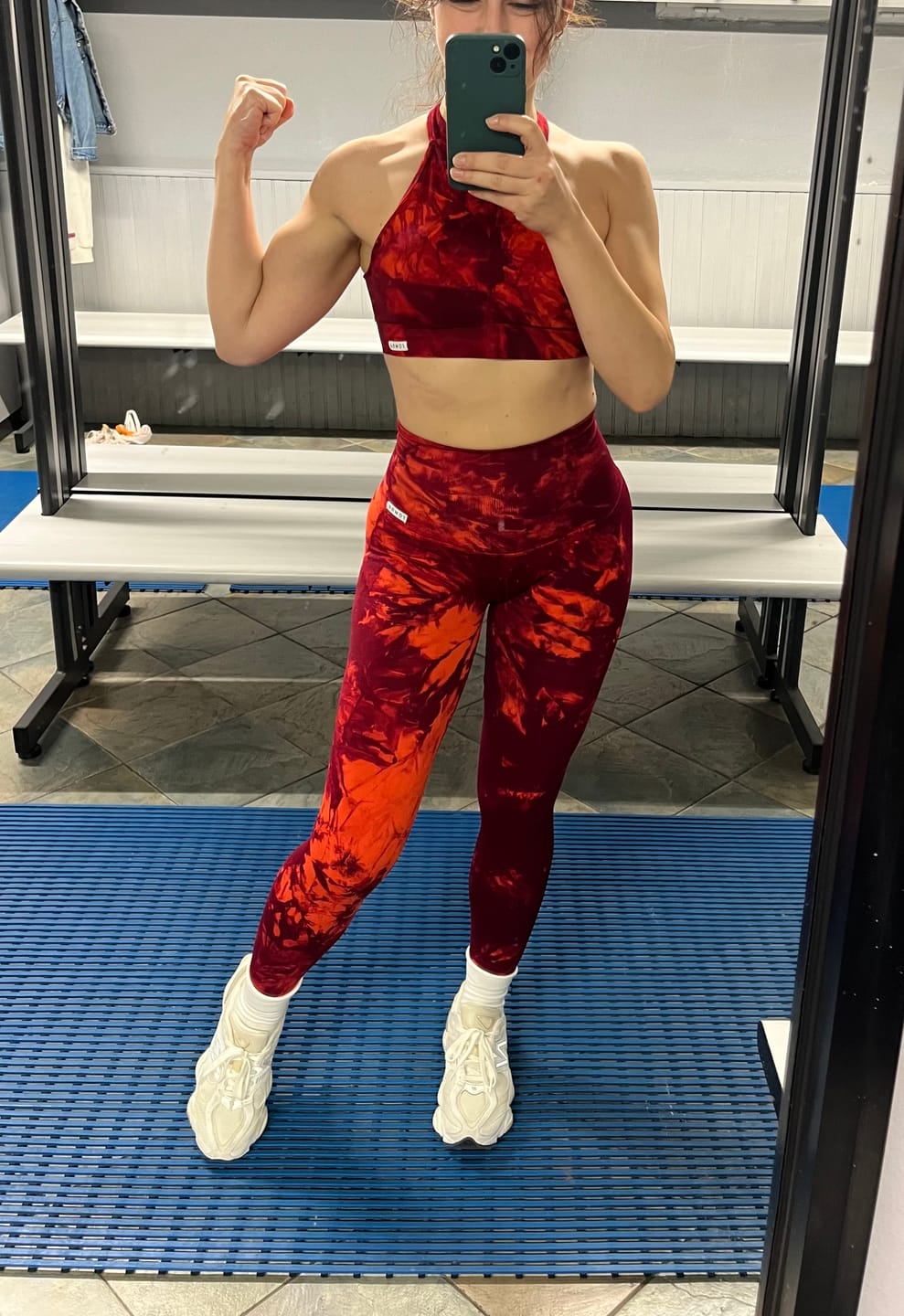 Customer photo review of Leggings Maltinto Rosso Inferno