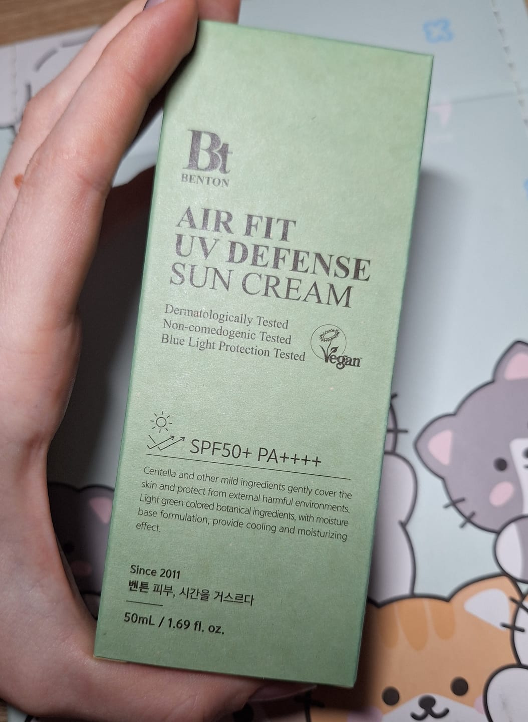 Customer photo review of Saules aizsargkrēms BENTON Air Fit UV Defense Sun