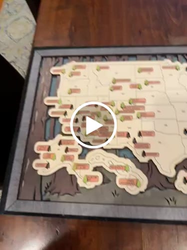 Customer video review of US 3D Wooden National Parks Travel Map With Trees To Record Park Visits (2 Design)