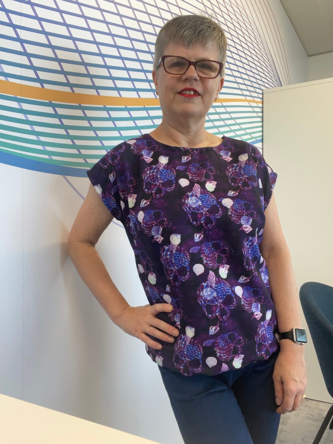 Customer photo review of Digital Skeletons Polyester Suiting Fabric