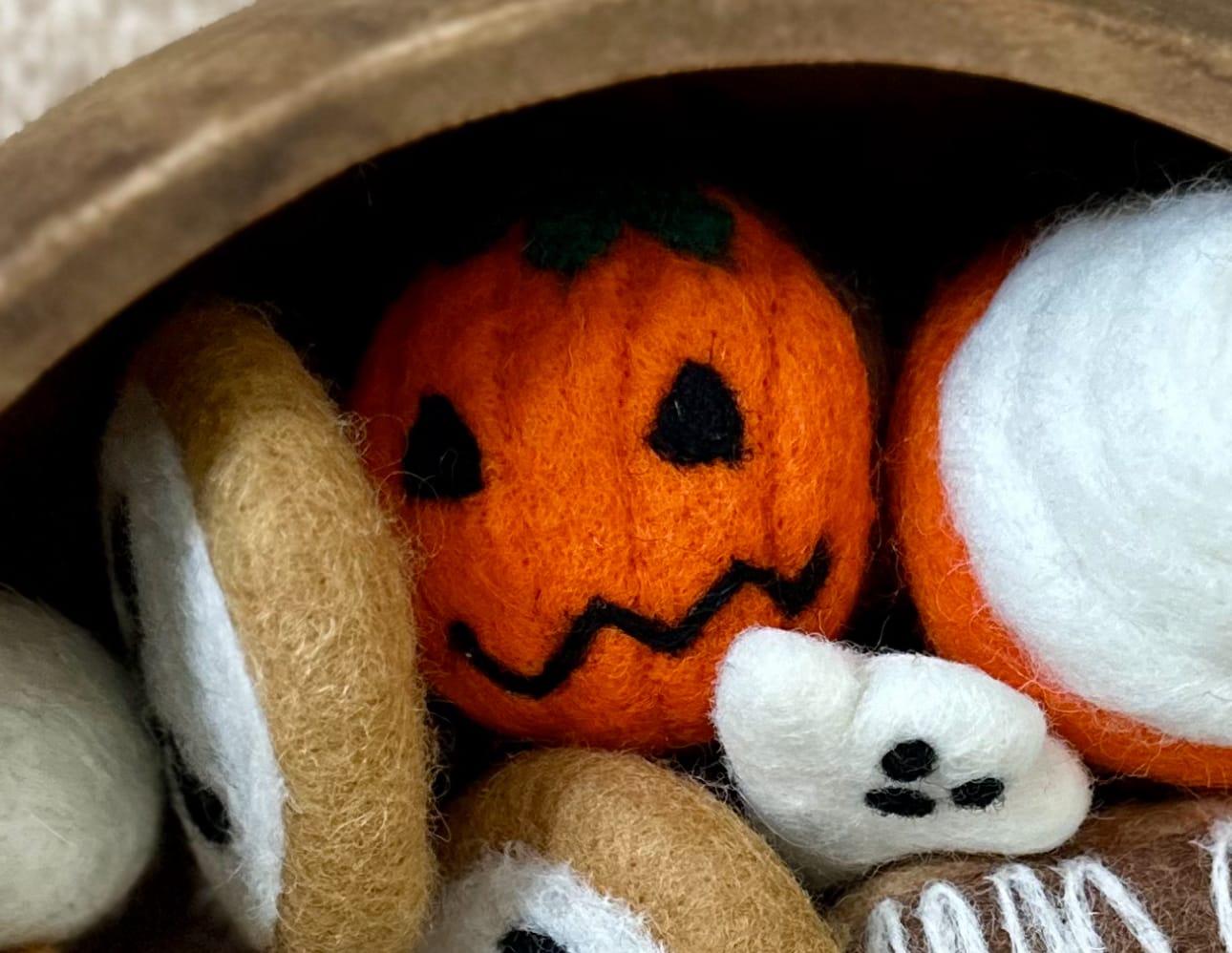 Customer photo review of Felt Cupcake - Orange Jack O Lantern