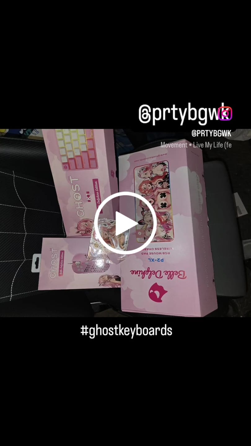 Customer video review of Belle Delphine X Ghost Edition K1 Wireless Mechanical Keyboard - Kitty Pink