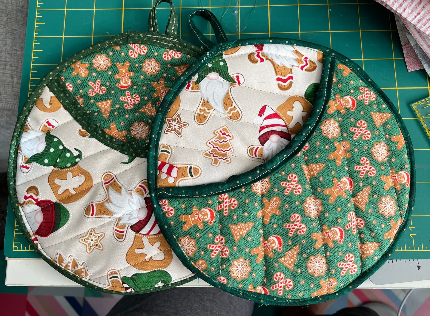 Customer photo review of Quilted Potholder Parade Sewing Pattern with Holiday Version | Digital PDF