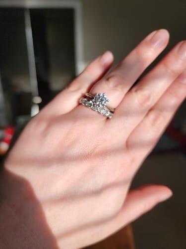 Customer photo review of Coralia 0.5Ct Moissanite 925 Sterling Silver Eternity Band Ring