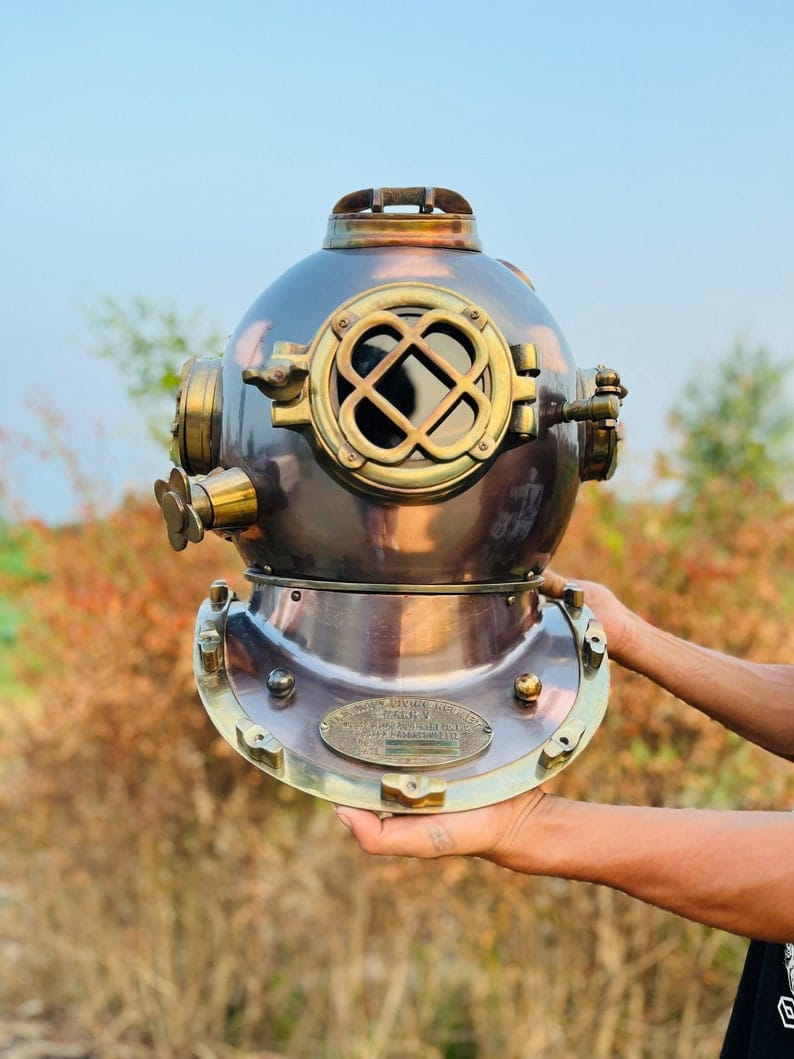 Customer photo review of Unique Design Art Collectible Deep Sea Diving Helmet.