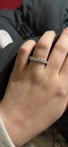 Customer photo review of Coralia 0.5Ct Moissanite 925 Sterling Silver Eternity Band Ring