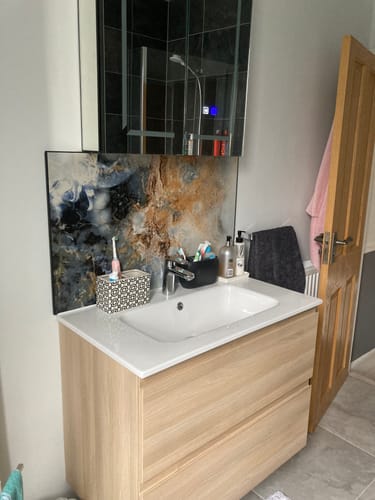 Customer photo review of RAK Joy 800mm Wall Hung Vanity Unit with Basin - Scandinavian Oak