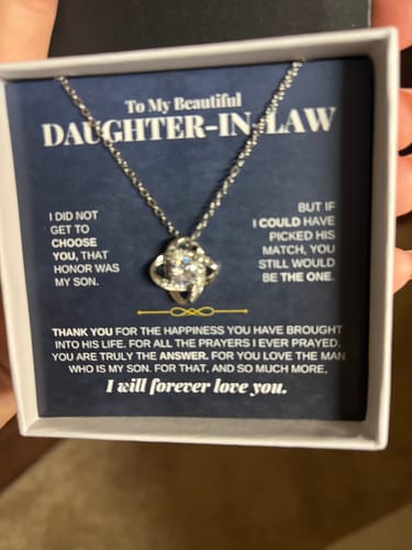 Customer photo review of To My Beautiful Daughter-in-law - Love Knot Gift Set - SS232