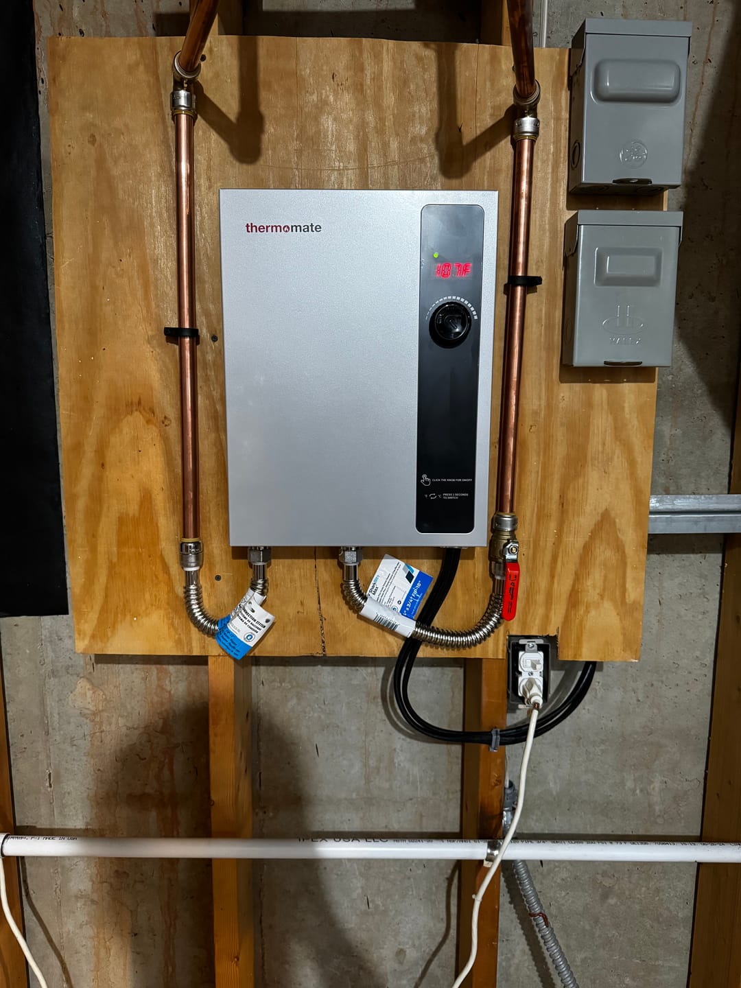 Customer photo review of Tankless Electric On Demand Instant Hot Water Heater - 240V | 18kW