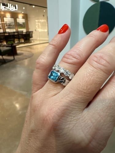 Customer photo review of Coralia 0.5Ct Moissanite 925 Sterling Silver Eternity Band Ring
