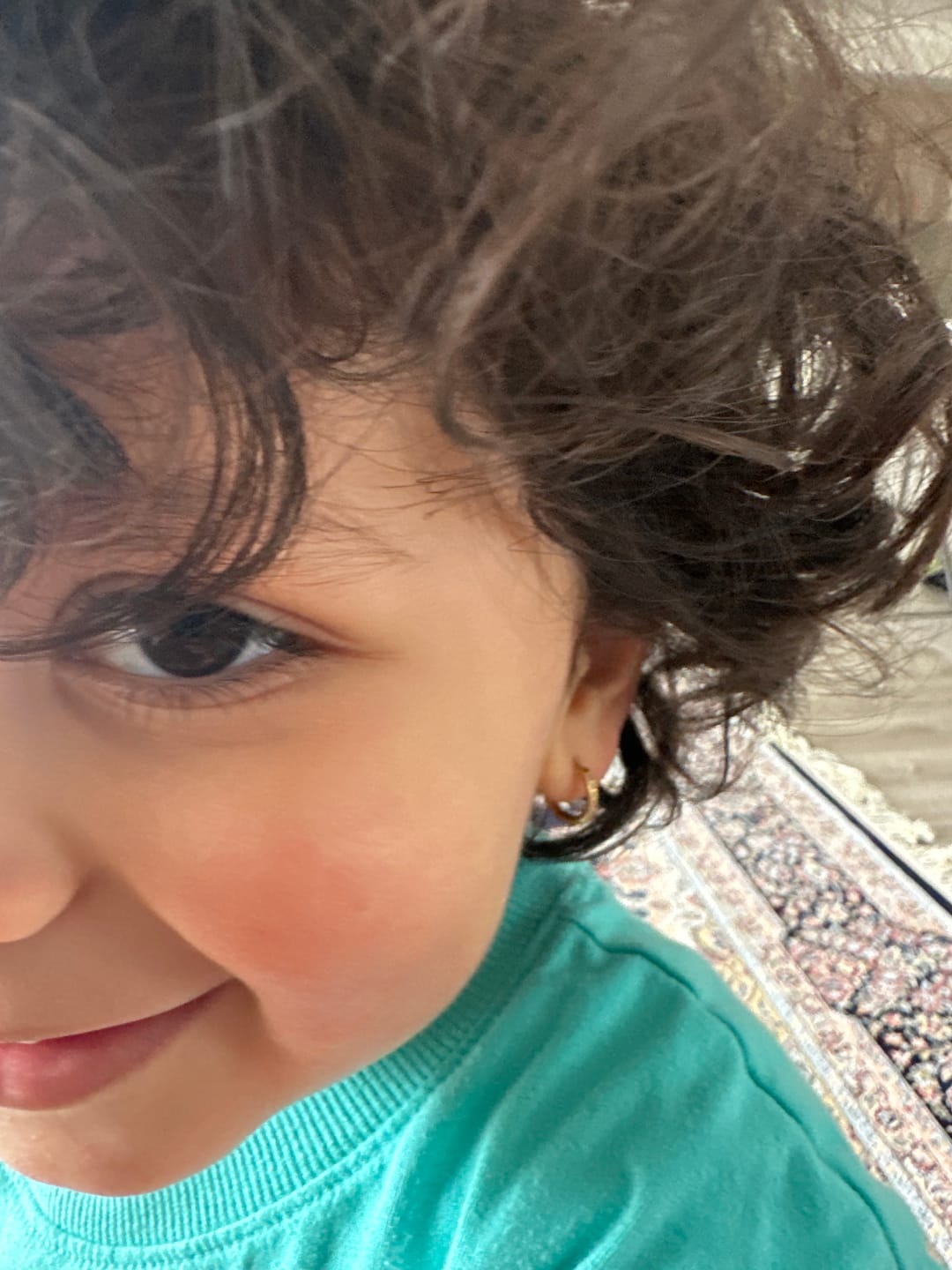 Customer photo review of Eternity Hoop Earrings