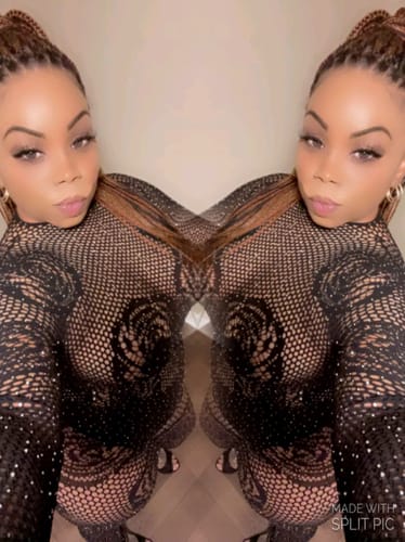 Customer photo review of Savage Moment Rhinestone Seamless Jumpsuit
