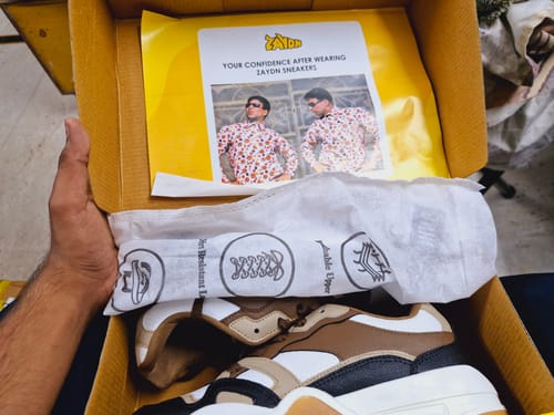 Customer photo review of XANDER Brown Black Men's casual sneaker