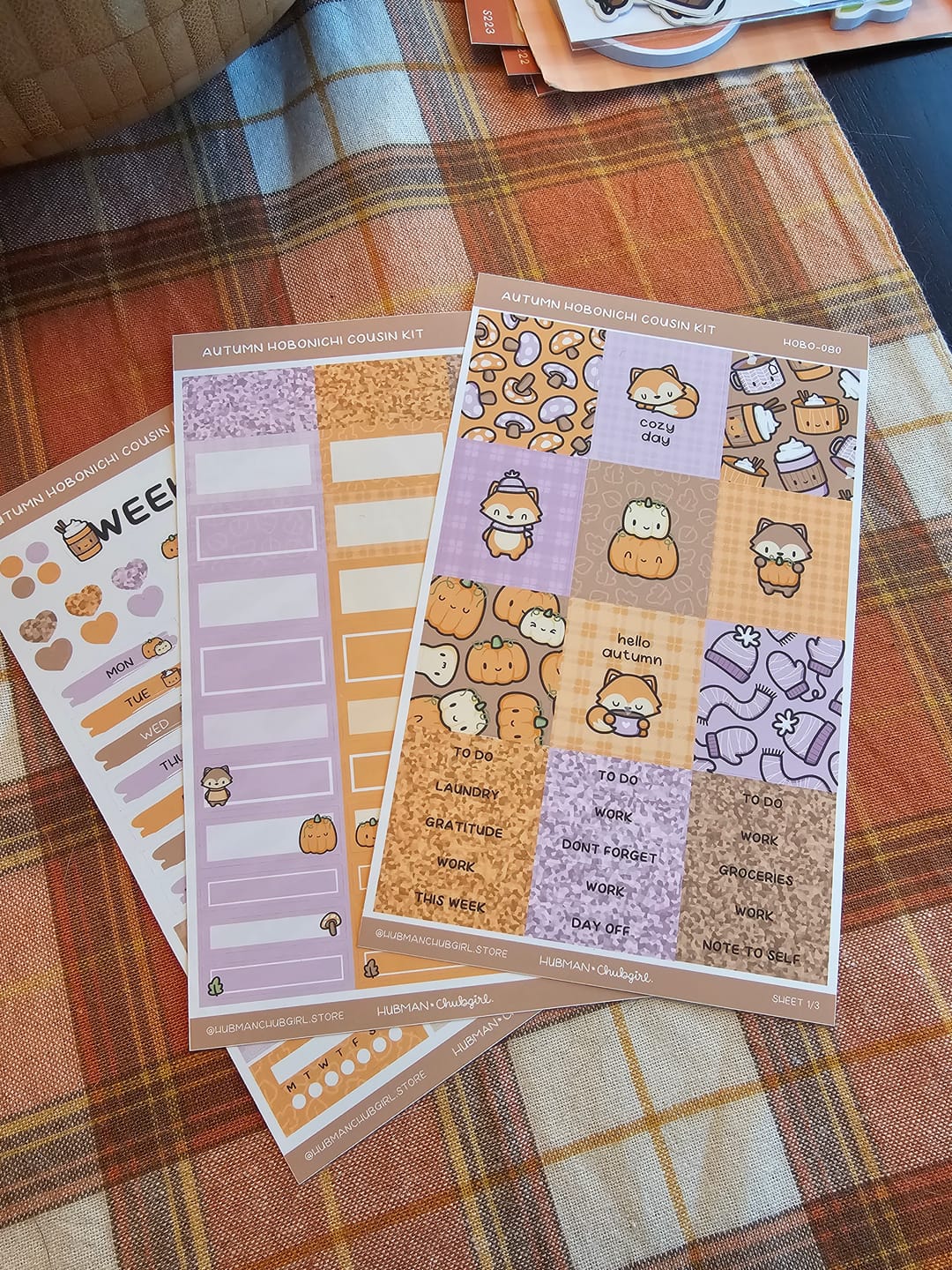 Customer photo review of Autumn Theme Hobonichi Cousin Weekly Kit (Set of 3)